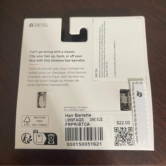 NWT Lululemon Hair Barrette Clip FRPR/BTCA French Press / Burnt Caramel - Picture 3 of 3